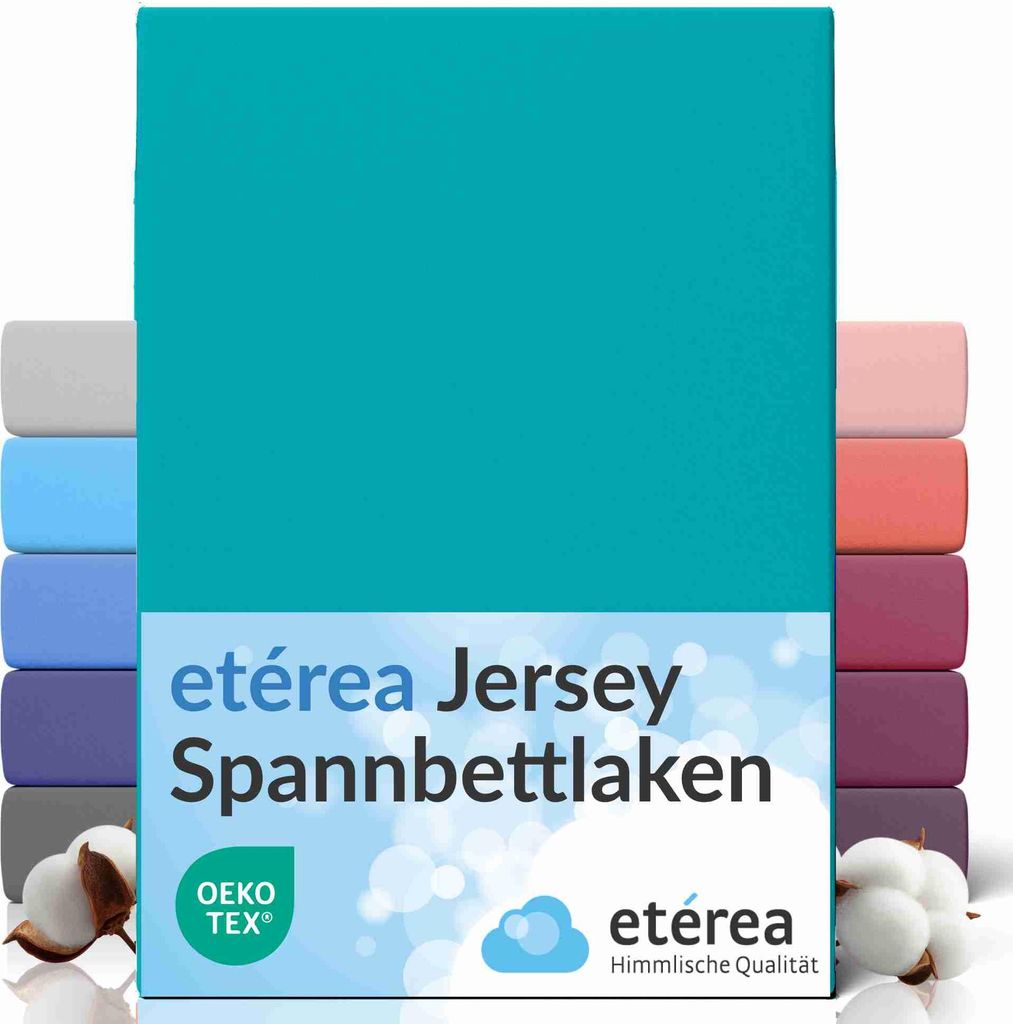 Jersey Spannbettlaken 140x200 - 160x200 cm, 100% Baumwolle Bettlaken, Ocean
