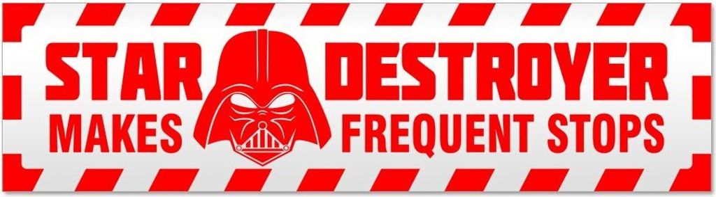 Kiwistar Frequent Stops Star Destroyer gestreift Magnetschild Schild magnetisch - 45cm Rot - Magnetfolie für Auto PKW Kfz