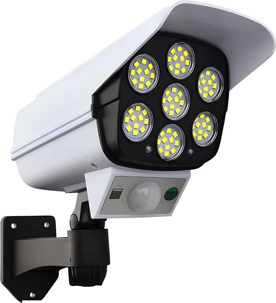 Avizar, Solar-Gartenleuchte 77 LED 360° mit Bewegungsmelder, Weiß / Schwarz