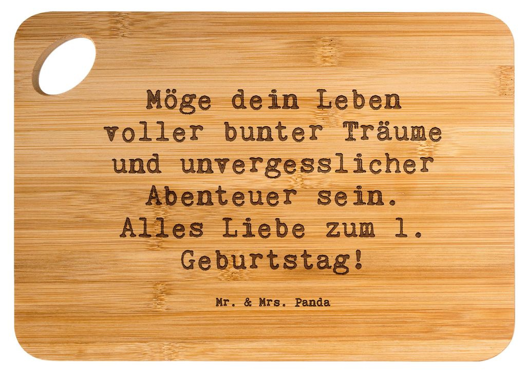 Mr. & Mrs. Panda Holzbrett Spruch Alles Liebe zum 1. Geburtstag - Transparent - Geschenk, Brett, Kindergeburtstag, holzschneidebrett, Glückwunsch,...