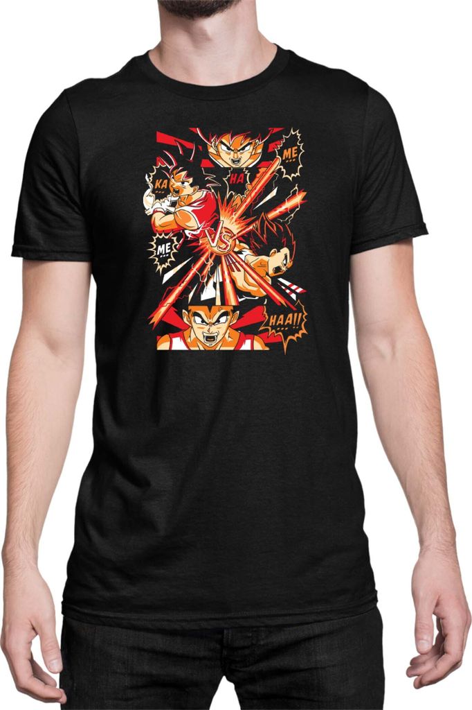 Herren T-Shirt Dragon Anime Manga Ball Z Goku Kamehameha, Man XL / Schwarz