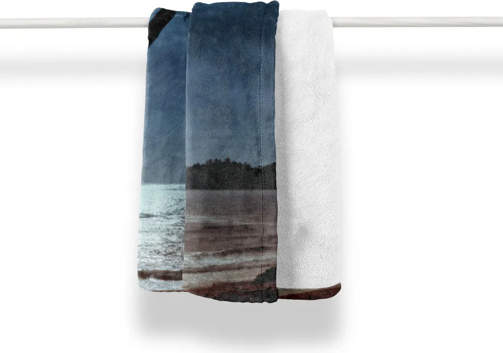 Plaid Morbido ABAKUHAUS 125x175 cm Design Albero Notturno Mare
