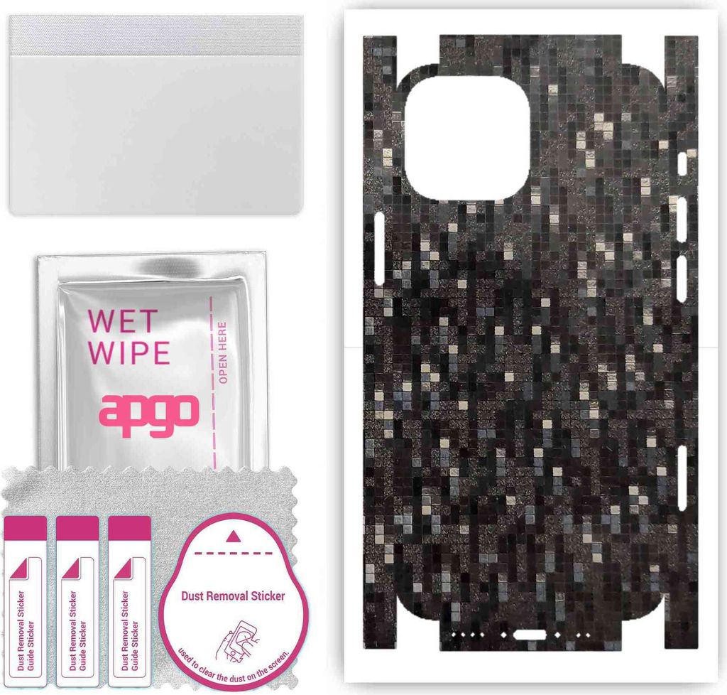 apgo Rückseite + Seiten Schutzfolie, Skin, kompatibel mit Apple iPhone 13 mini, Hinten Displayschutzfolie aus Vinylfolie, kratzfest, einfache Mont...