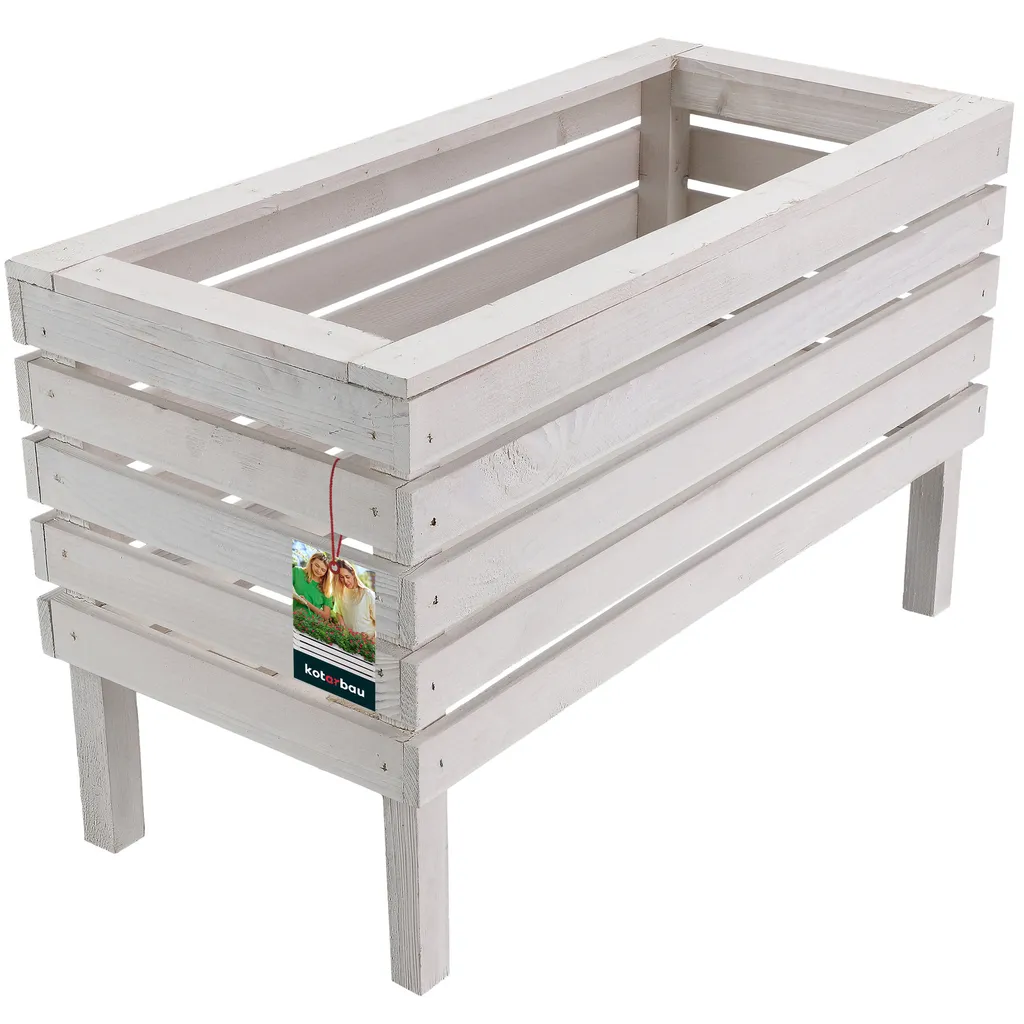 Pot de fleurs en bois surélevé pour jardiner sans mal de dos 64 cm - 10