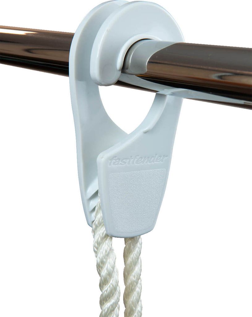 Fastfender Doppelpack Fenderhalter für Reling max. 25mm Ø : Weiß