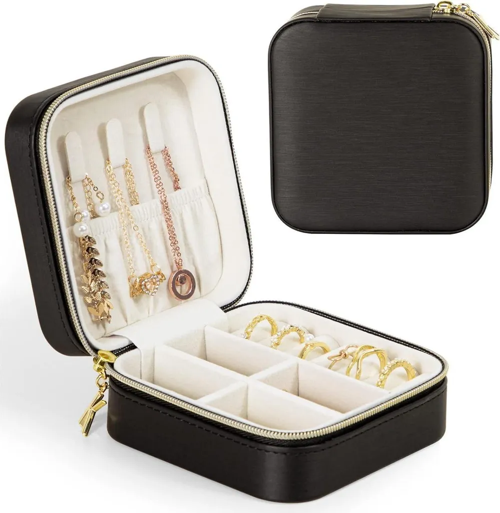 Portagioie da Viaggio Donna Nero Elegante - Organizer Anelli e Collane