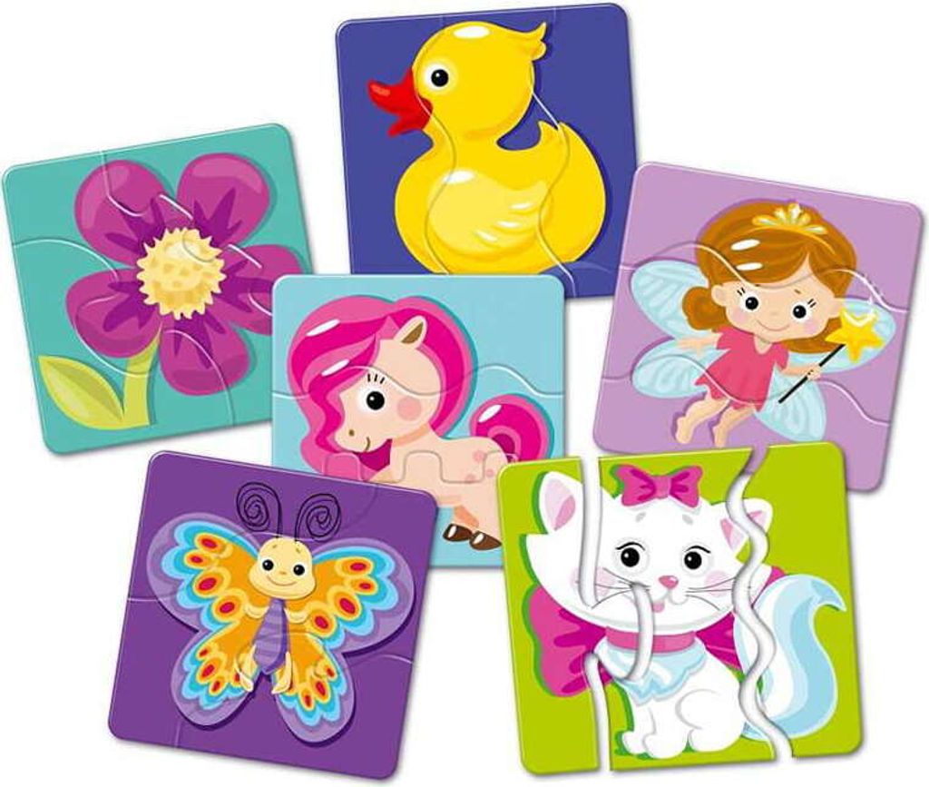 Montessori Triple Puzzle - Princess 6 Bilder, 18 Stk Jungen, Mädchen