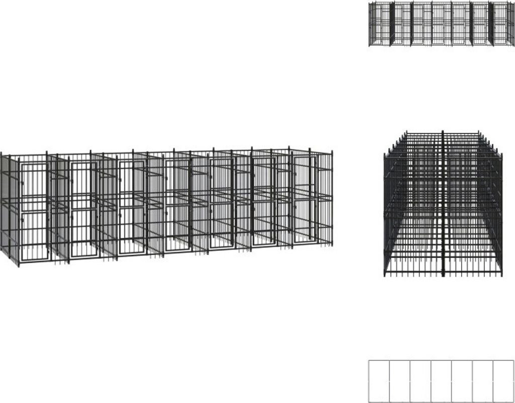vidaXL Outdoor-Hundezwinger Stahl 12,9 m² -  Hundezwinger & Produktbild 