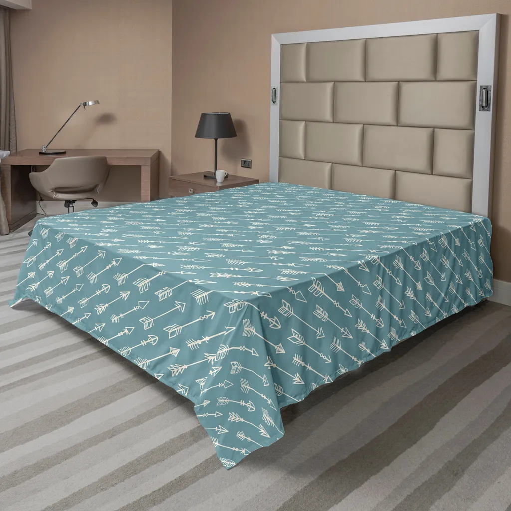 Drap plat décoratif pour chambre style bohème motif Arrow turquoise 1pc