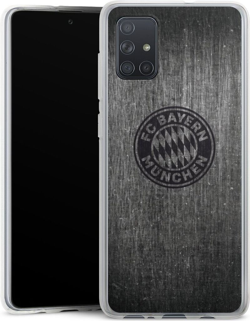 DeinDesign Handyhülle für Samsung Galaxy A71 Silikon Hülle Case Smartphone Schutzhülle FC Bayern München FCB Metallic Look
