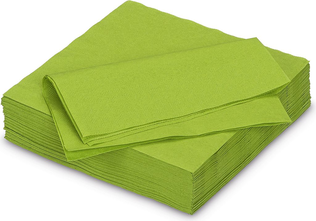 Servietten aus Papier 33x33cm 2-lagig 50 Stück Lindgrün Produktbild 