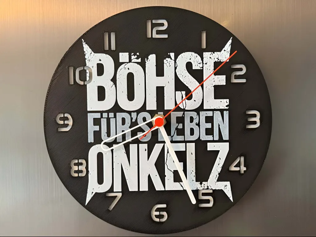 Horloge Böhse Onkelz Edition Grand Ø 245mm pour Fan de Rock Allemand