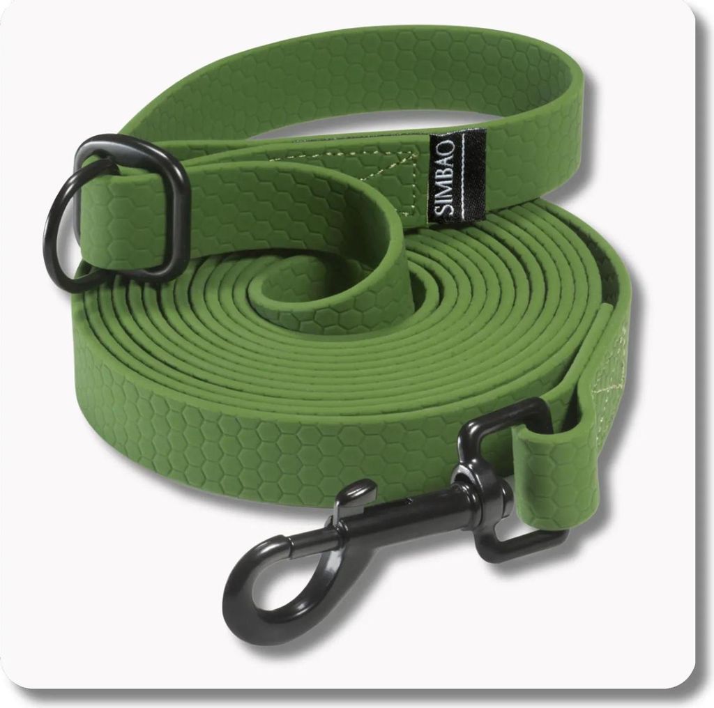 Verstellbare wasserdichte Leine KHAKI - 7m, 76MM - Hund 10-25kg