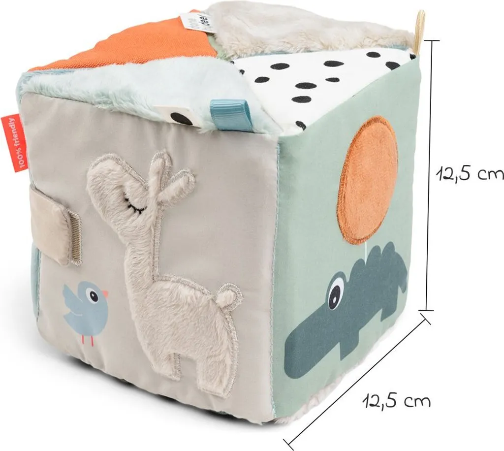 Cube Sensoriel Dépliable Multicolore avec Miroir et Textures Variées - 14