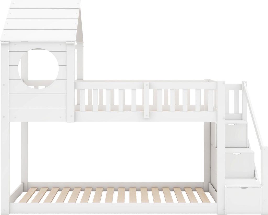 Merax Etagenbett 90x200cm mit Rausfallschutz, Kinderbett Produktbild 7