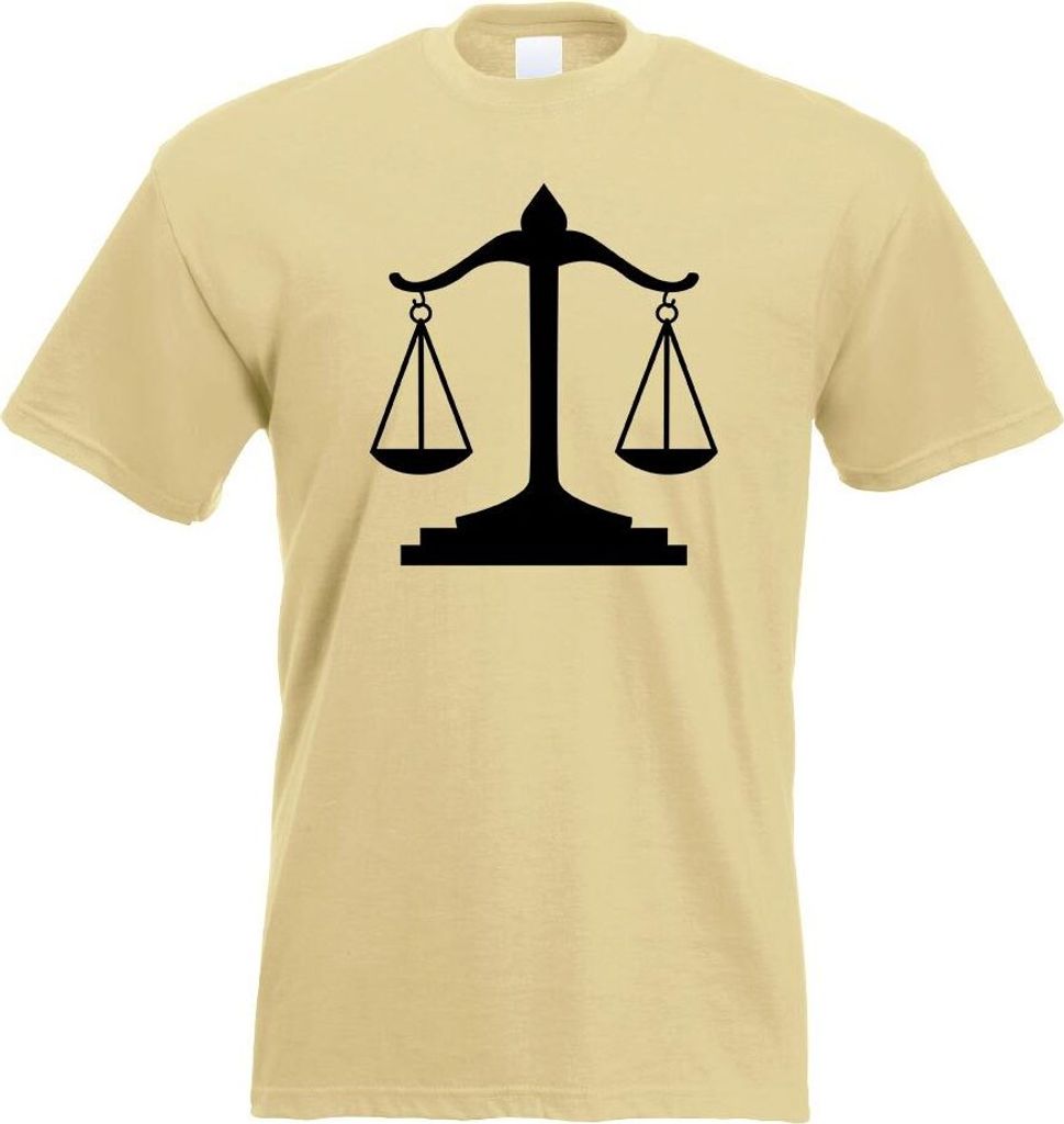 Kiwistar - T-Shirt - Khaki - Waage Gericht Anwalt Justitia Motiv Bedruckt Funshirt Design Print - mit Motiv Bedruckt - Funshirt Design - Sport - Fr...