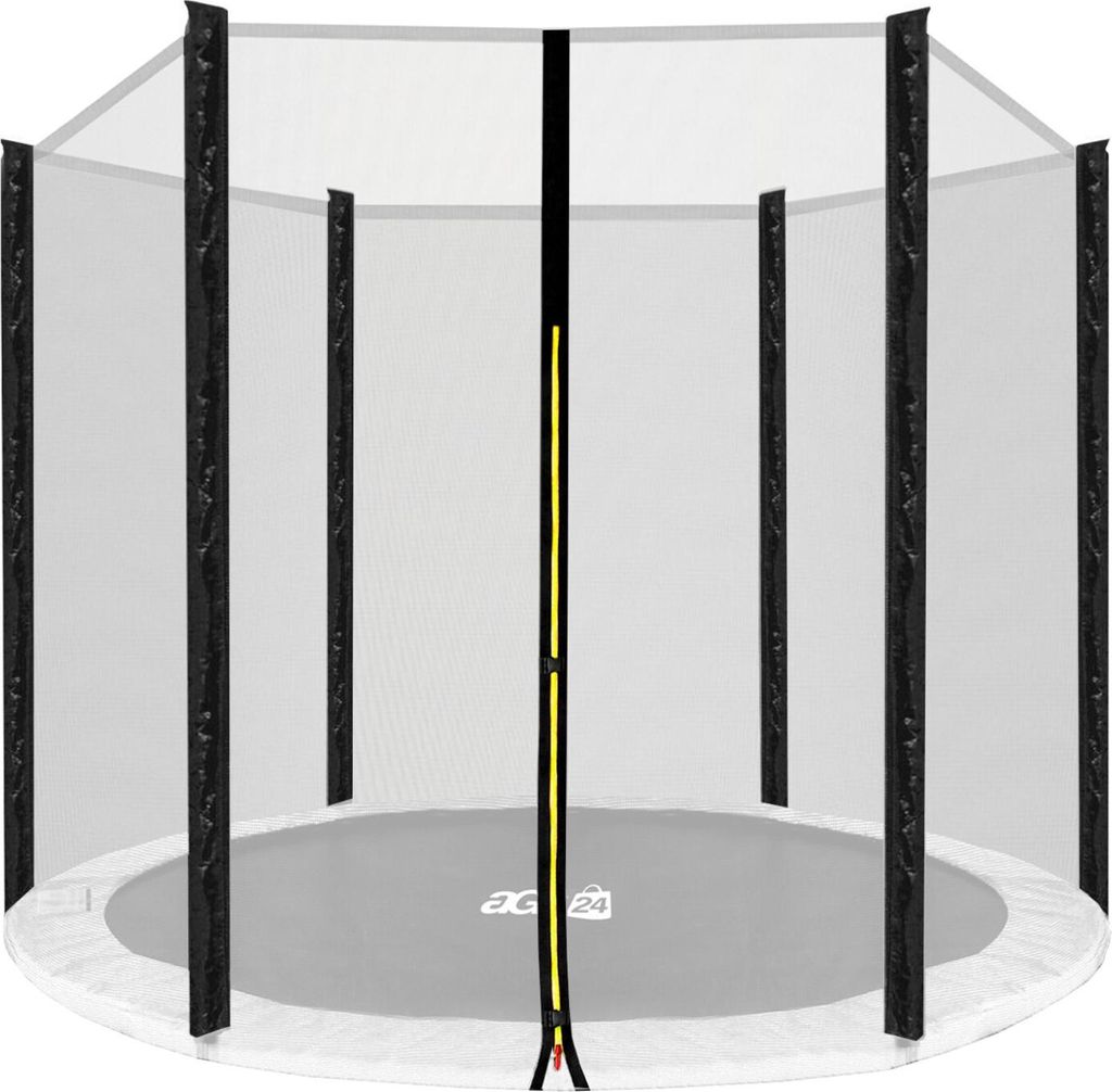 Aga Sicherheitsnetz für Trampolin 180 cm 6 ft für 6 Stangen Schwarzes Netz / Schwarz