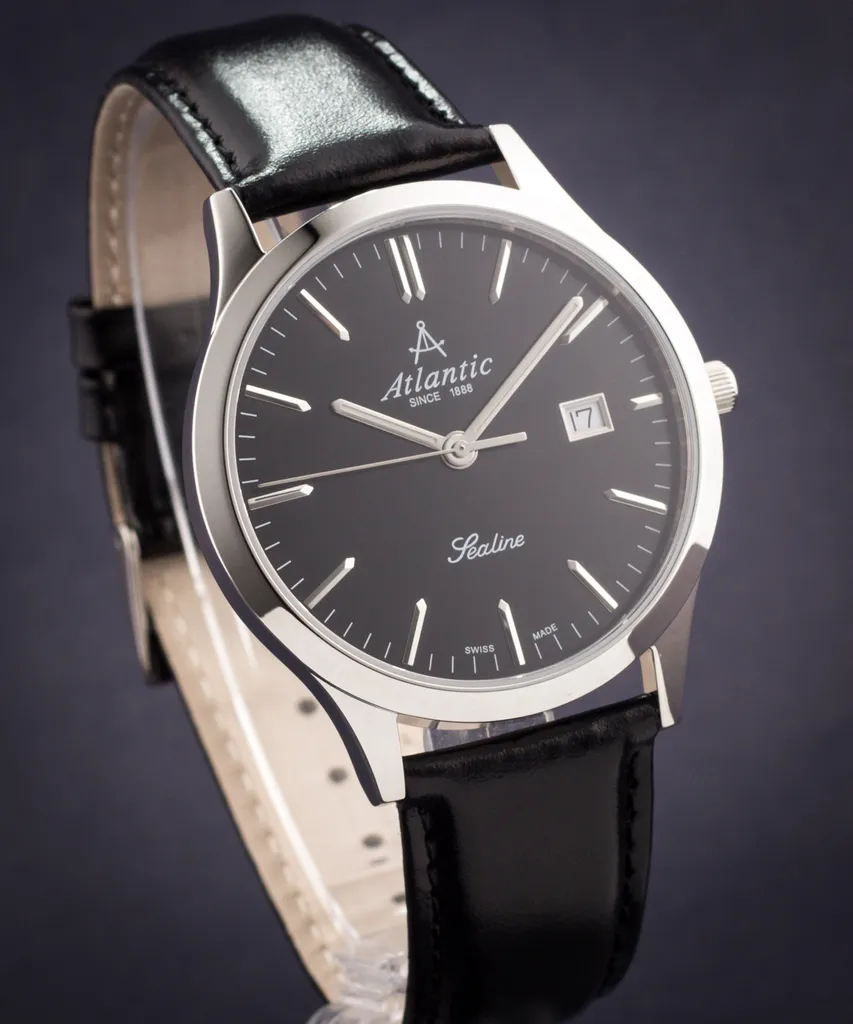 Montre Homme Atlantic Sealine Étanche 50m en Acier Inoxydable Argenté