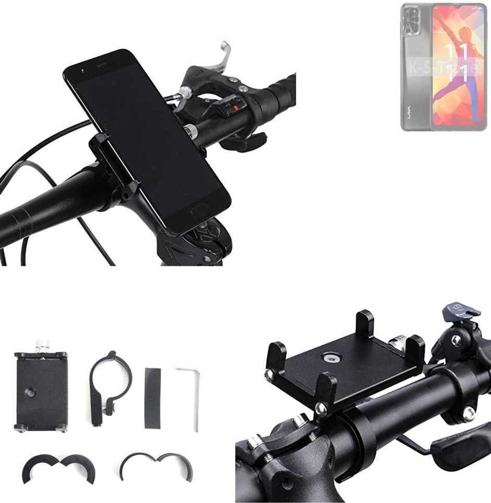 K-S-Trade Handyhalterung für das Fahrrad kompatibel mit Lava Yuva Pro Halter Lenkstange Fahrradhalterung Motorrad Bike Mount Befestigung Smartphone