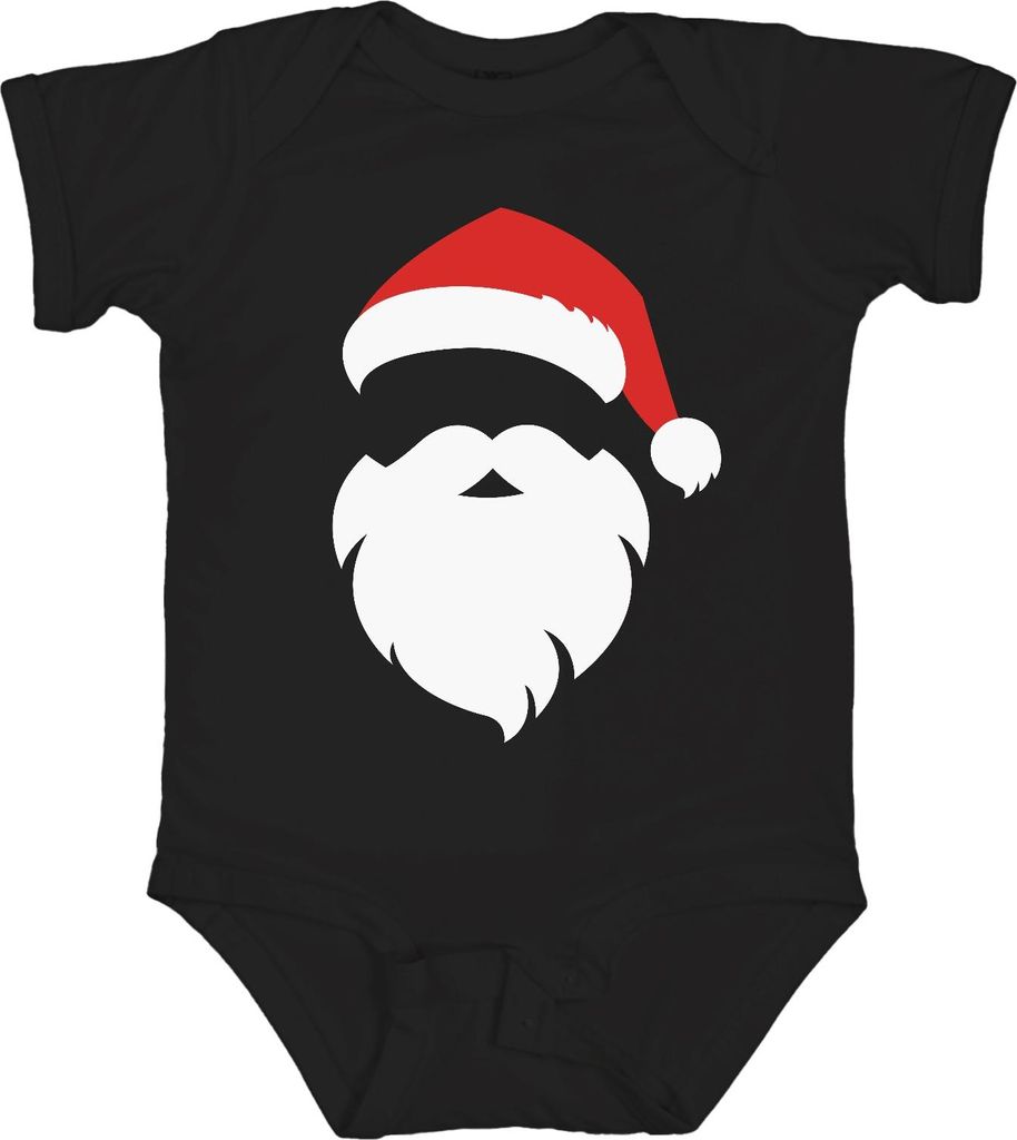 Santa Weihnachtsmann Weihnachtsoutfit - Weihnachten Weihnachtsgeschenk Christmas Unisex Baby Body, Schwarz, 0/3