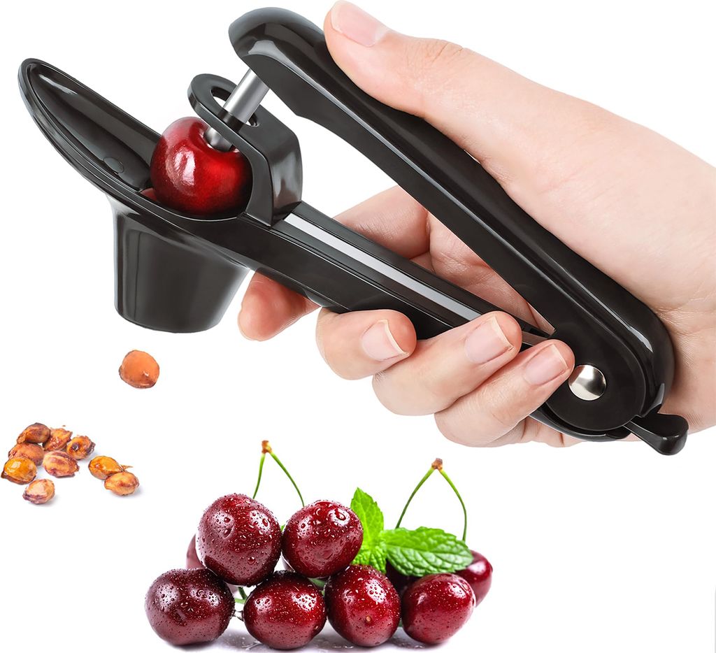 Kirschentkerner, Edelstahl-Entkerner, 7,87"*2,36", Schwarz Produktbild 