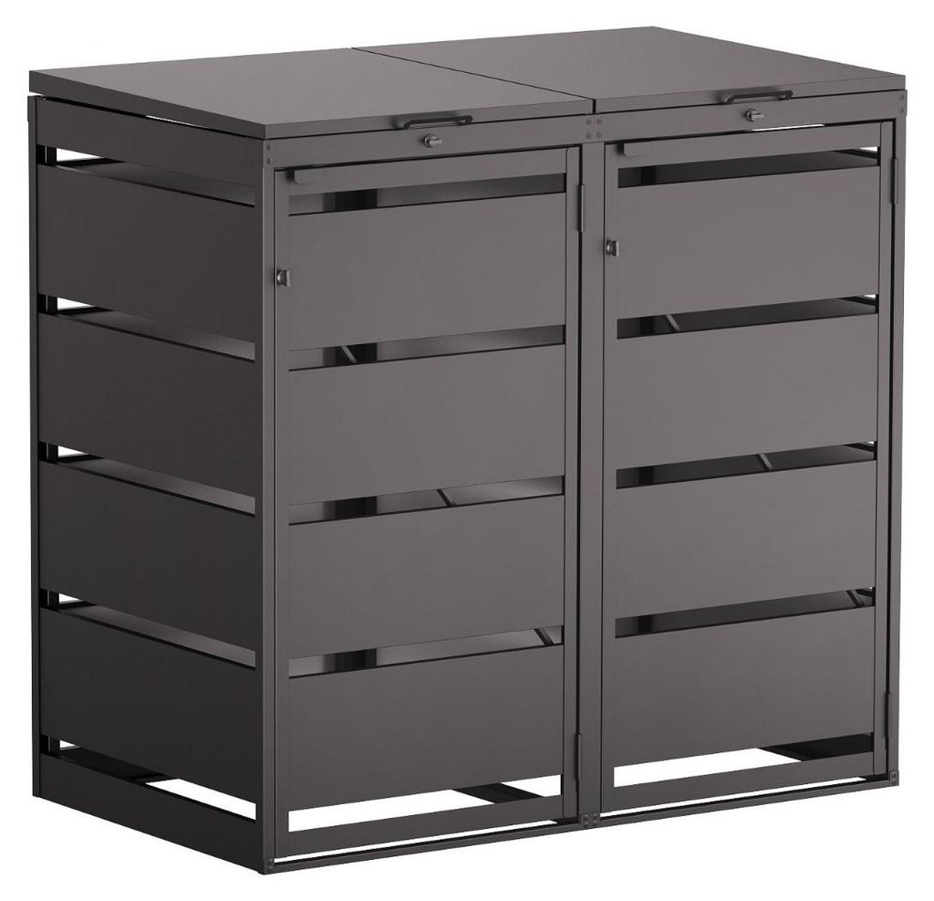Mülltonnenbox Kim 2er 120L in Schwarz