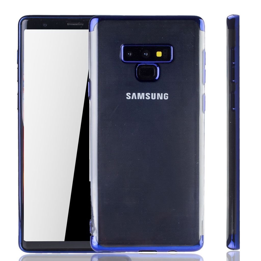 Handyhülle für Samsung Galaxy Note 9 Blau - Clear - TPU Silikon Case Backcover Schutzhülle in Transparent Blau