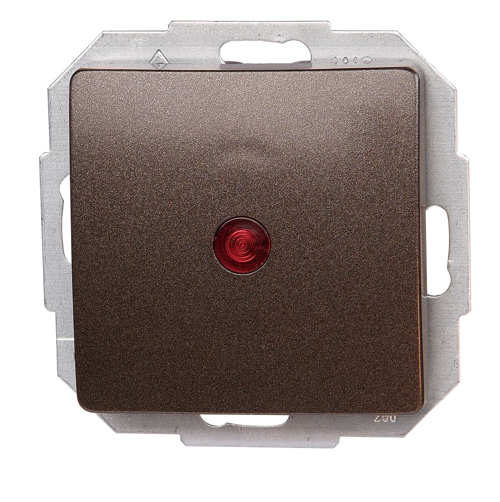 Kopp Paris palisander-braun Kontrollschalter mit roter Linse