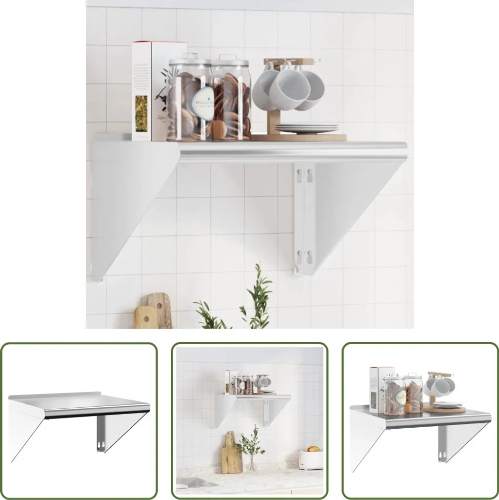 Étagère murale gain de place 50x45x31 cm en inox pour ranger sans rouille