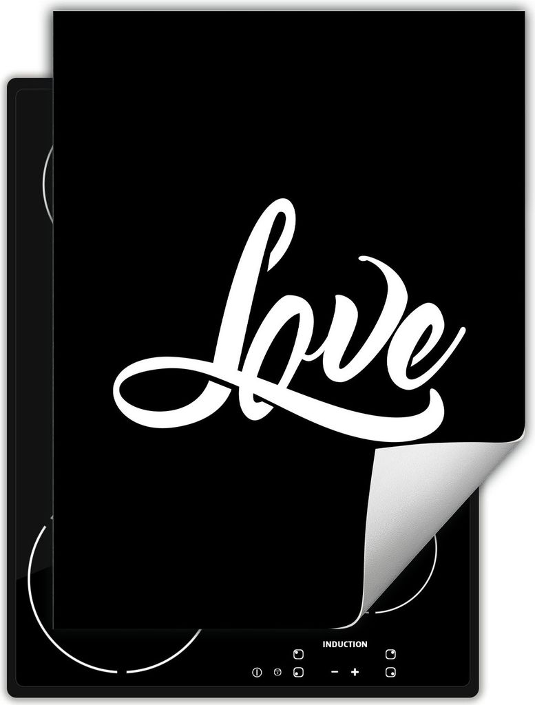 DarHaus Herdabdeckplatte Einteilig Küche Abdeckplatte für Glaskeramikkochfeld Abdeckung Induktionskochfeld Aufrollbare Matte 40x52 cm, schwarz - ...