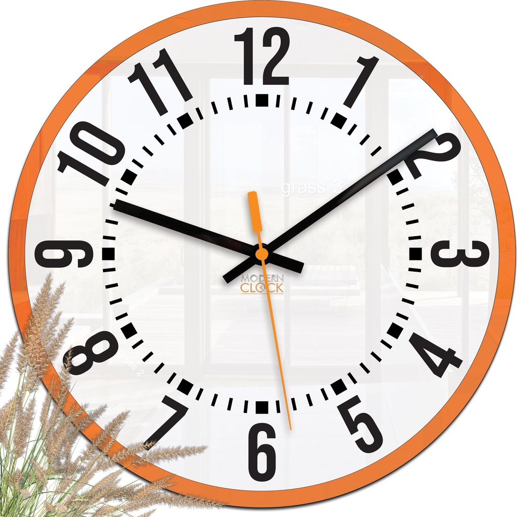 ModernClock, wanduhr, Elegante Wanduhr Oskar orange 30cm, Silent Wanduhr