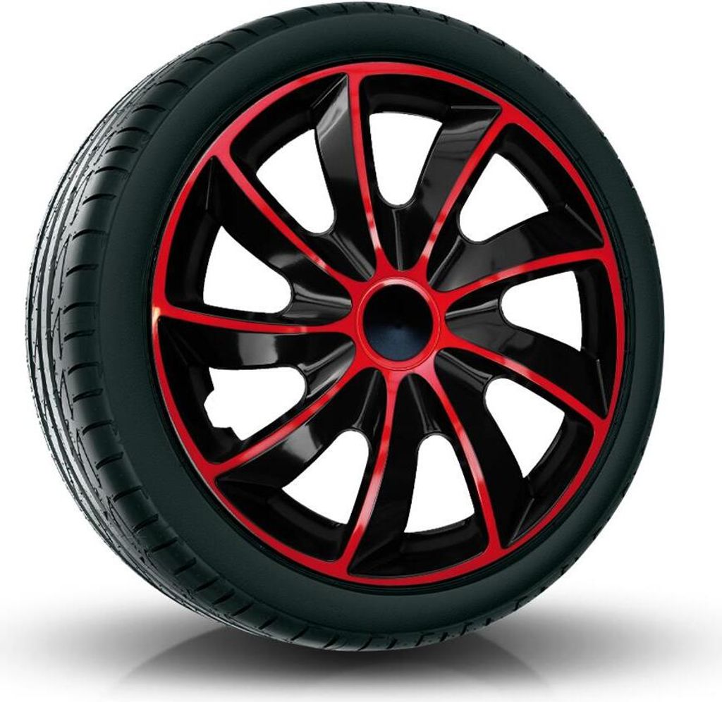 J&J Automotive | Poklice Quad 15" Červená a Černá 4ks Obrázek produktu 5