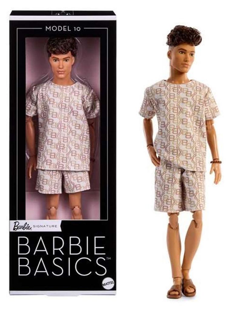 Barbie Basics Model Collector Ken Fashion Doll 10 mit brünetten Haaren Hemd Shorts