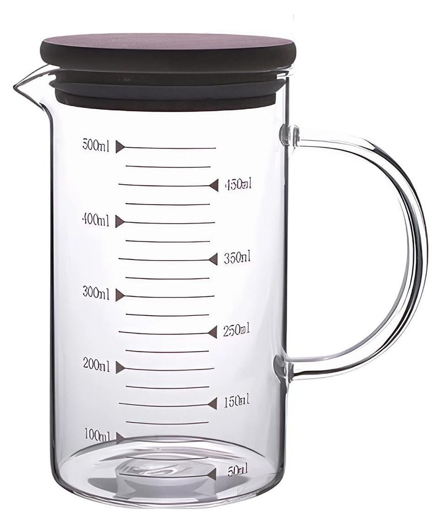500 ml Becher mit Henkel, Messbecher aus Borosilikatglas