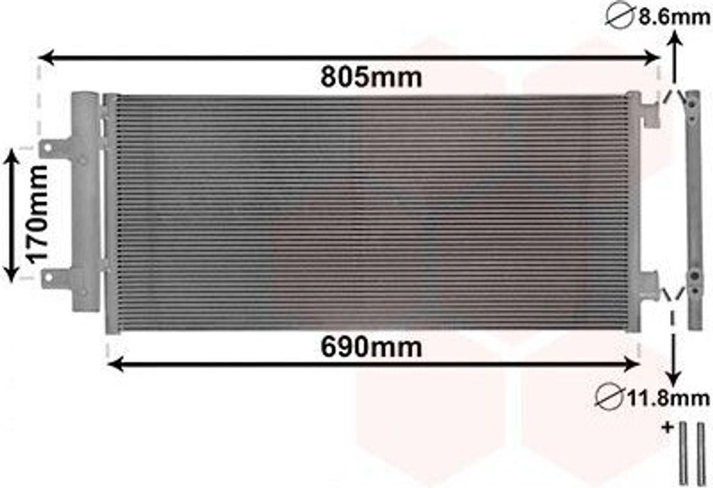 VAN WEZEL 37015705 - OE 13475956 Klimakondensator mit Trockner für Astra K