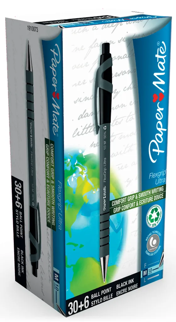 Stylo Gel Noir Paper Mate InkJoy RT Anti-Bavures Lot de 36 Stylos 30+6