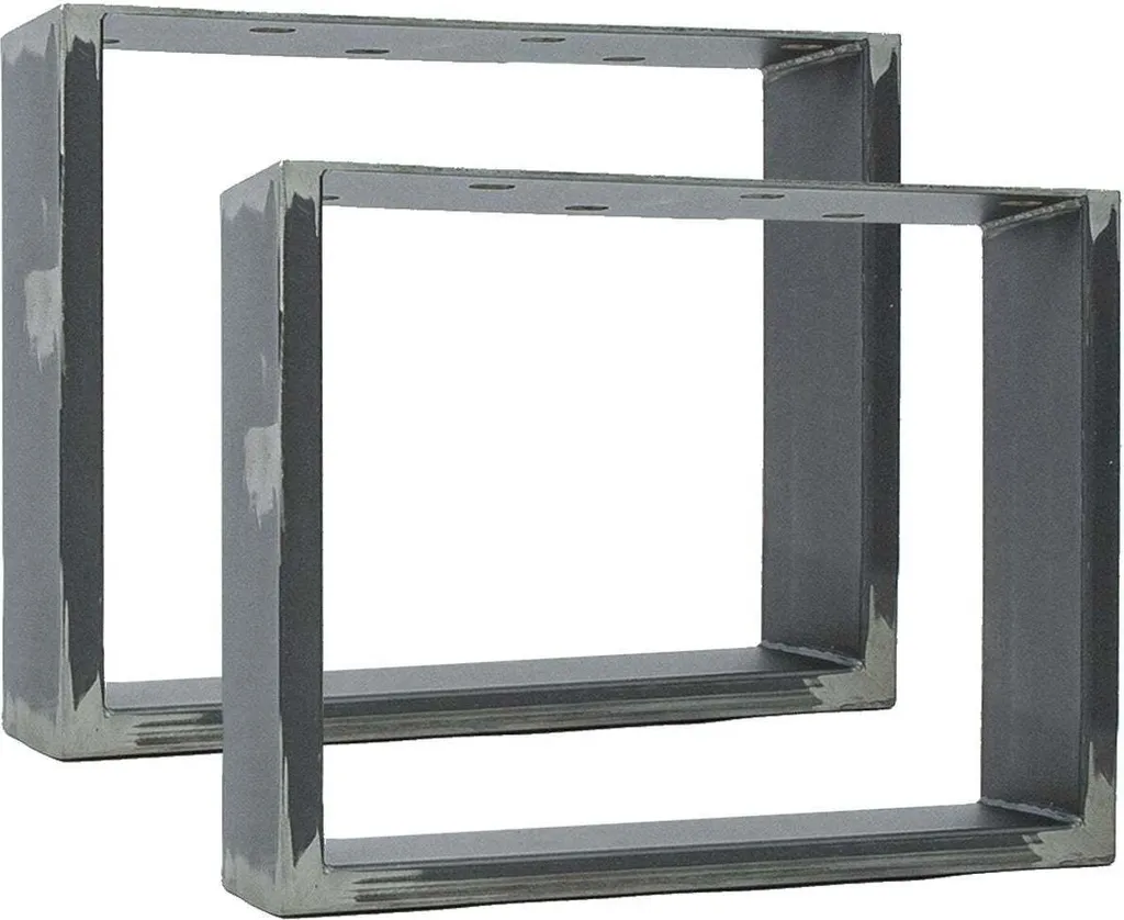 2 Gambe Tavolo Industriale RECHTECK 40x30 cm | Supporti Panca Metallo