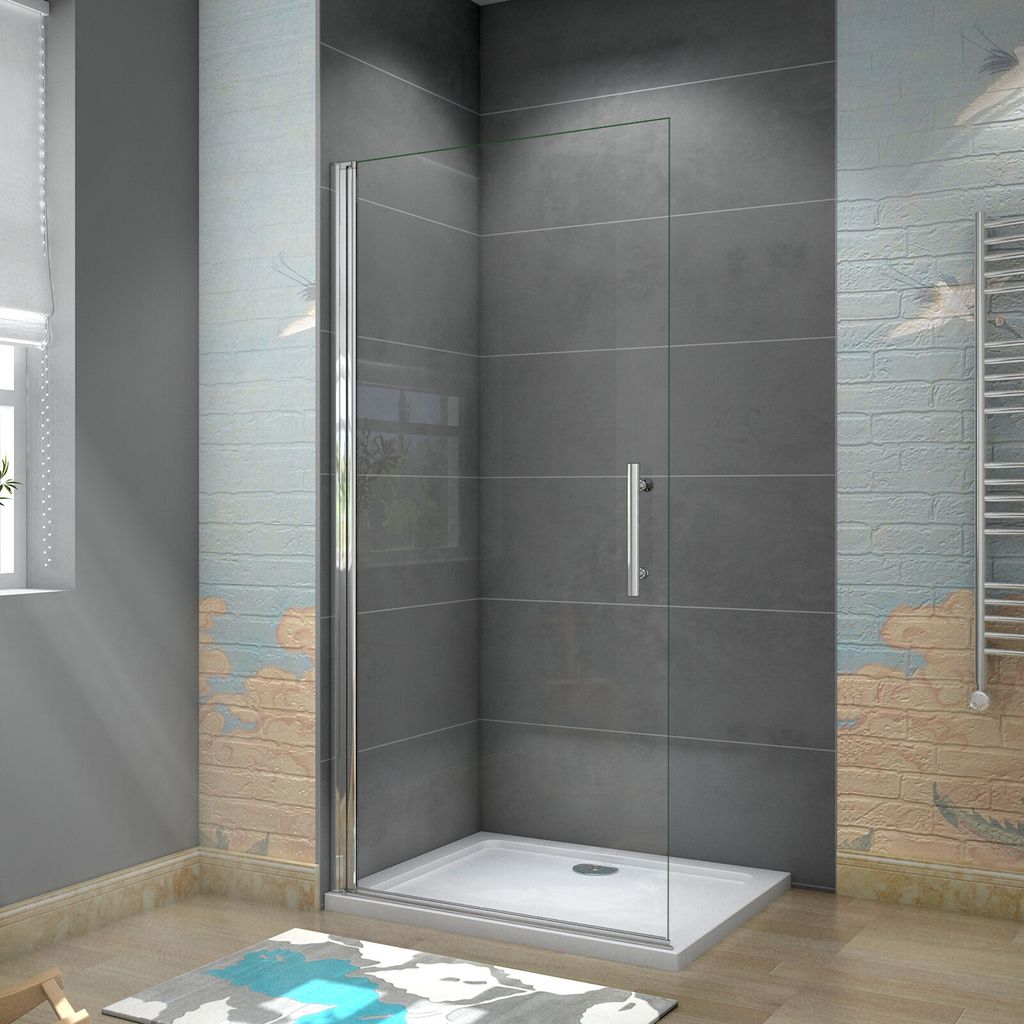 90x185cm Duschkabine Schwingtür Duschabtrennung Drehtür 6mm NANO-GLAS Duschwand
