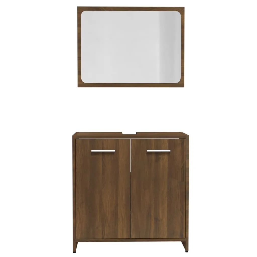 Set Bagno vidaXL Rovere Marrone: Praticità e Stile per la tua Casa - 12