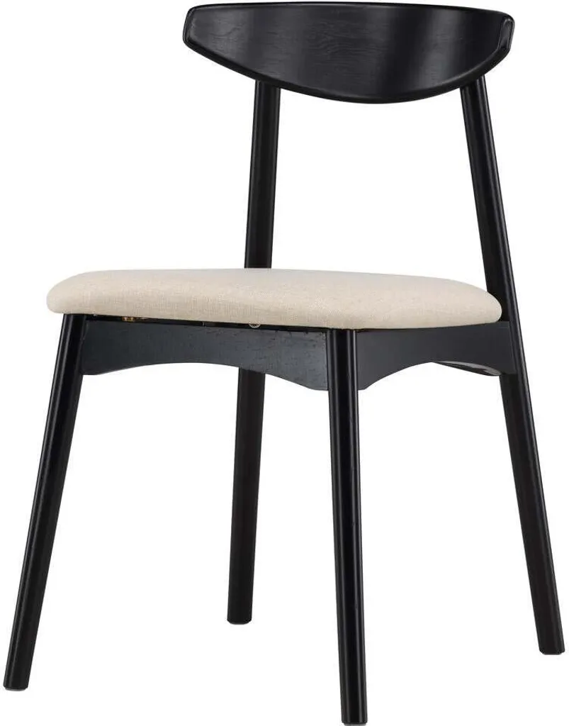 FURNLUX Chaise de salle à manger Ven Beige et Noir 47cm Style Moderne