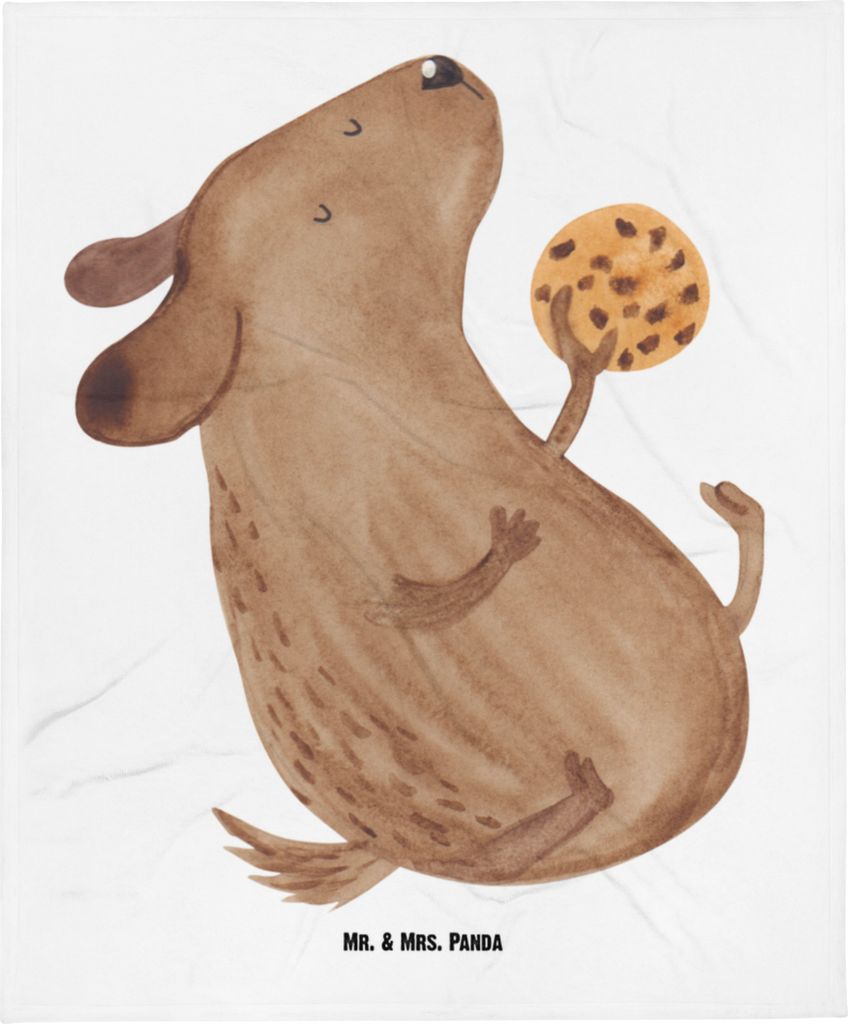 Mr. & Mrs. Panda Schlummerdecke Hund Keks - Weiß - Geschenk, Babybettdecke, Sprüche, Babydecke, Hundeleckerli, glücklich, Erstlingsdecke, Lecker...