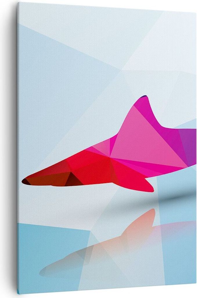 Bild auf Leinwand - Leinwandbild - Einteilig - Hai Illustration modern Grafik - 70x100cm - Wand Bild - Wandbilder - Leinwanddruck - Wanddekoration ...