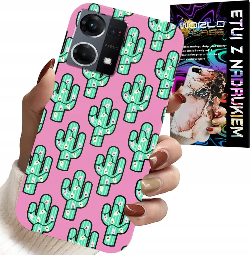 Custodia Oppo Reno7 4G in TPU Rinforzato - Design Cactus Foil