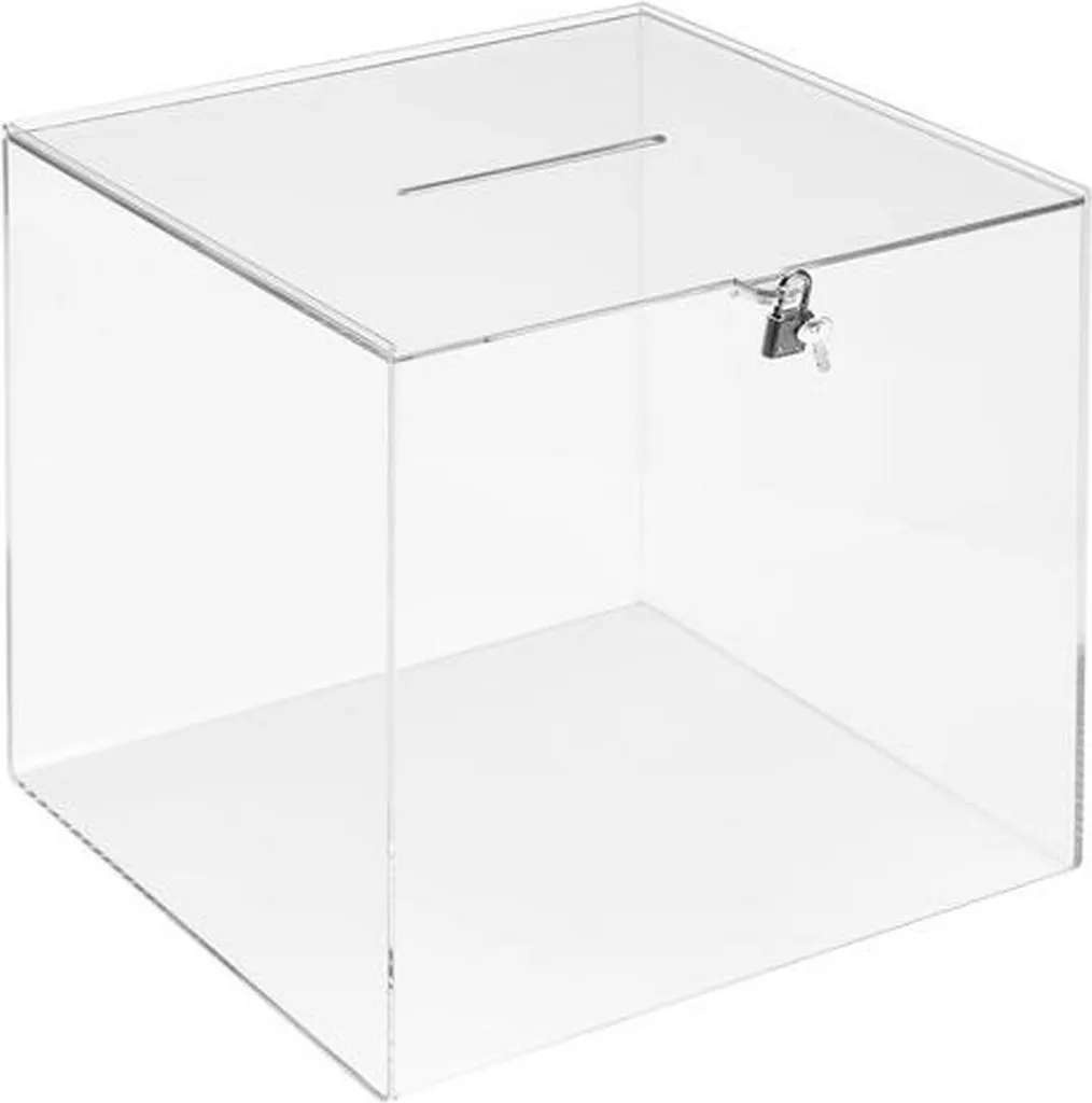 Urne en Plexi Transparent 30x30x30 cm - Cube Haute Visibilité Robuste
