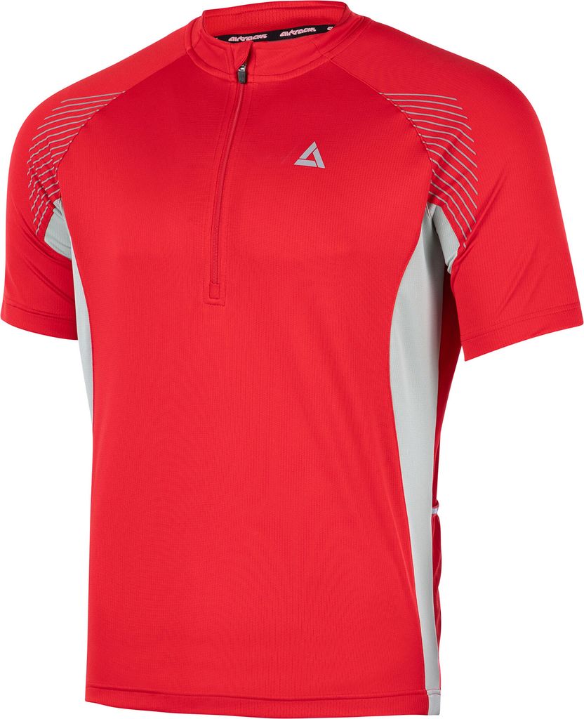 Herren Fahrradtrikot Kurzarm Team II / Rot-Grau - XXXL / atmungsaktives Radtrikot - Jersey mit Quick Dry & Anti-UV