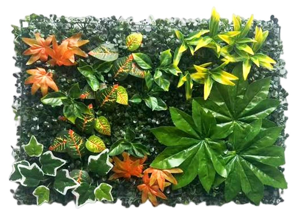 40 x 60 cm künstliche Pflanzenwandpaneel, realistische künstliche Grünpflanzen, Wandhintergrunddekoration für drinnen und draußen, Garten, Sic...