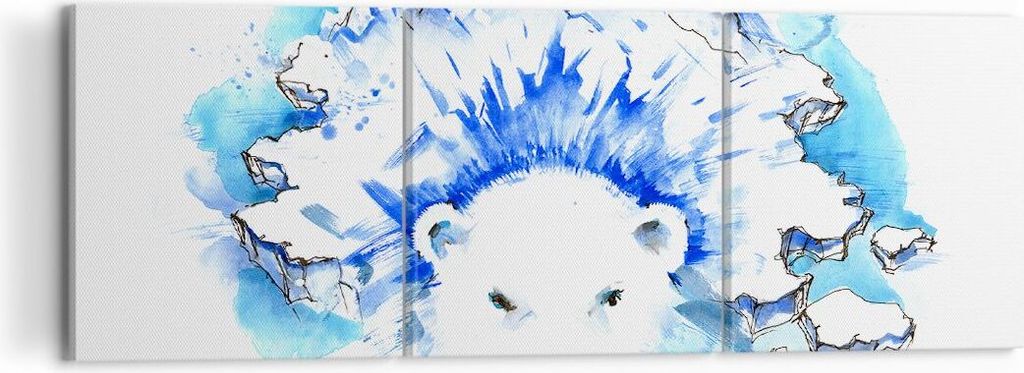 Bild auf Leinwand - Leinwandbild - Bär Eis Winter Arktis - 120x40cm - Wand Bild - Wanddeko - Leinwanddruck - Bilder - Kunstdruck - Wanddekoration ...