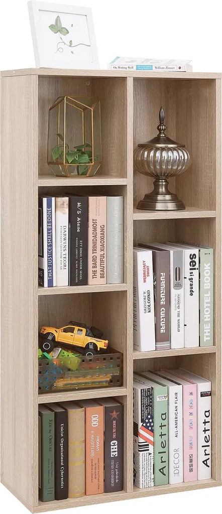 Bibliothèque 7 niches design scandinave étagère modulable multi-usage - 2