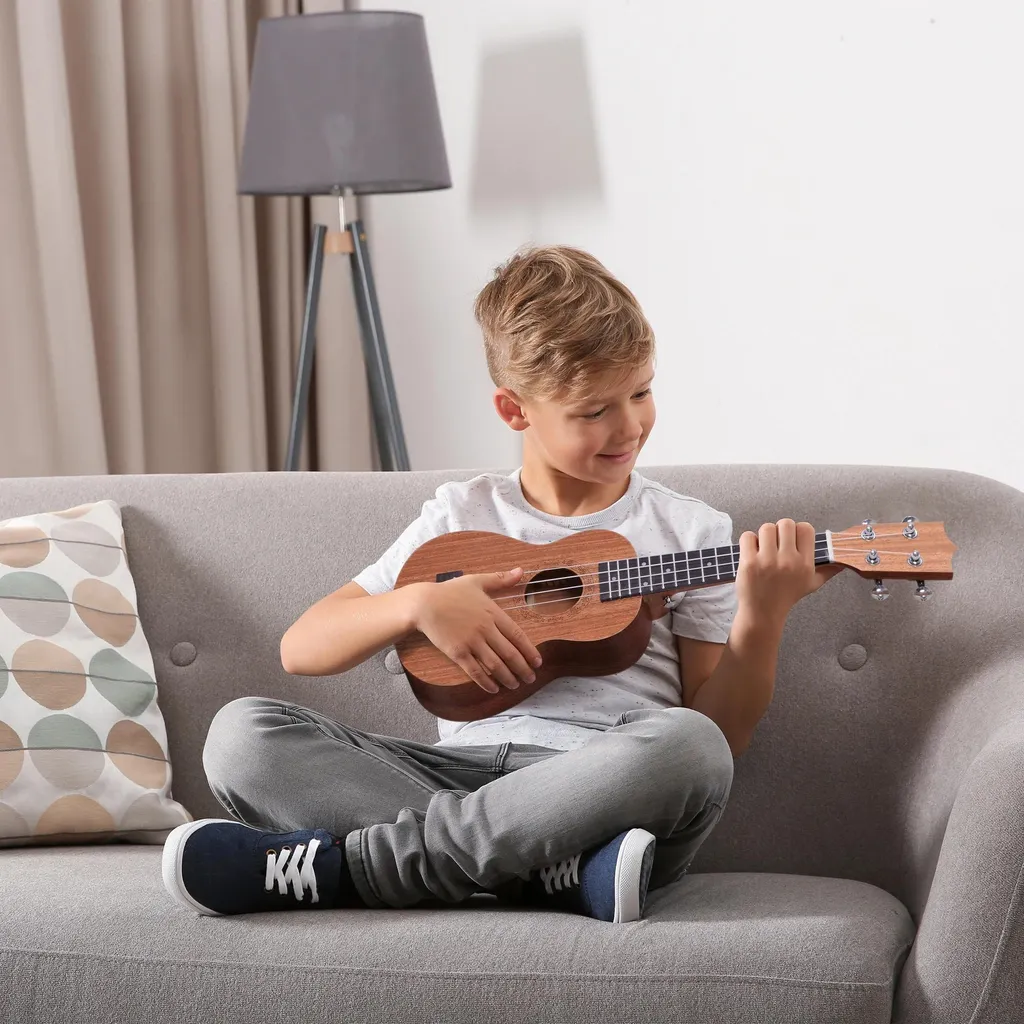 Ukulélé Soprano Bois de Sapele 21 Pouces pour Apprentissage Musical