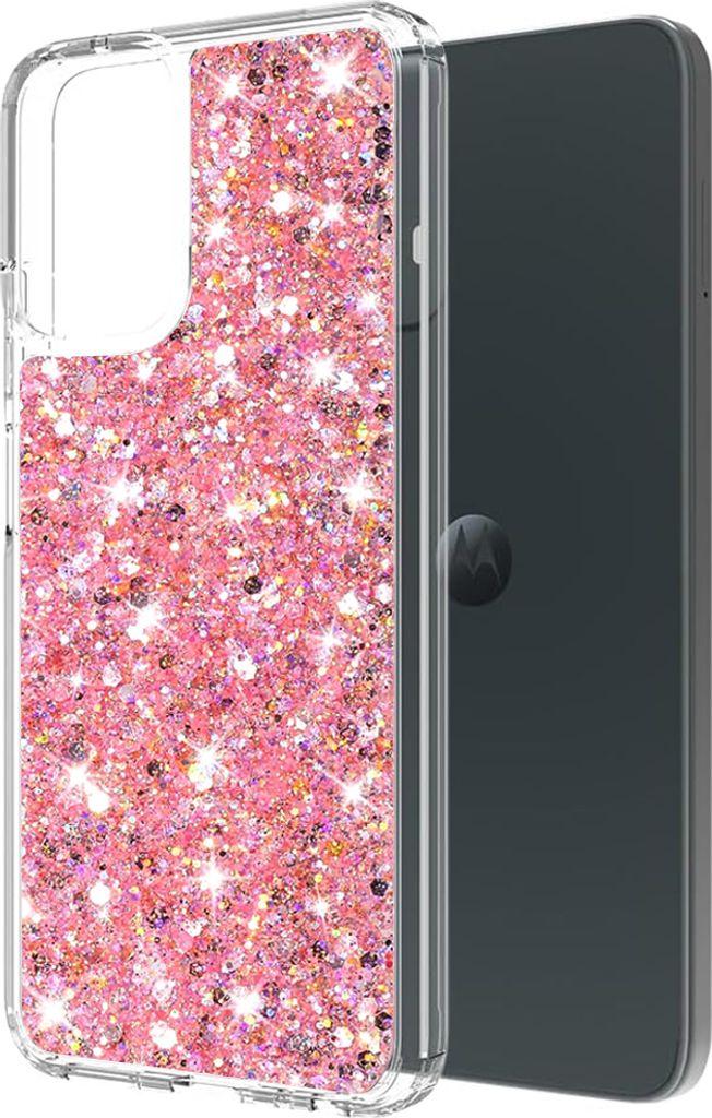 Techsuit Sparkly Glitter Back Cover Hülle für Motorola Moto G14 - Rosa